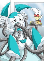 1girls gynoid jenny_wakeman lipstick mechanical_tentacles mother_and_daughter my_life_as_a_teenage_robot nora_wakeman sex_machine smooth_skin tagme teenager tentacles xj-9