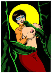 1girls 2007 2boys areola areolae balls big_breasts blue_eyes breasts brown_hair female frank_strom glasses green_skin huge_cock interspecies large_breasts large_penis male multiple_males navel nipples open_mouth paizuri penis scooby-doo sex short_hair tagme teeth testicles threesome tongue velma_dinkley