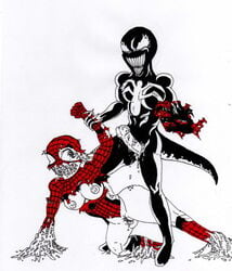 1boy 1girls erection father_and_daughter female incest male marvel mayday_parker peter_parker restrained rule_63 spider-girl spider-man_(series) spider-venom spider_web straight straight_hair symbiote torn_clothes venom_(marvel)