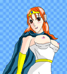 1girls artist_request blush clothing cosplay dragon_quest dragon_quest_iii dragon_quest_viii dress female jessica_albert sage_(dq3)_(cosplay) small_breasts tagme