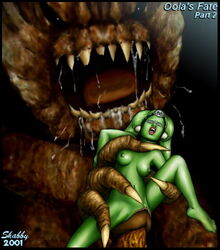 1boy 1girls 1monster 2001 carrying carrying_partner closed_eyes cock_sleeve endured_face green_skin head_back held_up holding hyper_penis impossible_fit interspecies it'll_never_fit jabba's_palace just_the_tip larger_male living_sex_toy monster oola rancor return_of_the_jedi ridiculous_fit screaming sex shabby_blue smaller_female standing standing_sex star_wars struggling sweat tatooine torso_grab twi'lek vaginal_penetration