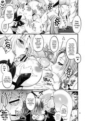 1boy big_balls big_penis blue_plate_special cock-tail comic facesitting fellatio femboy foreskin_play futa_on_male futanari intersex ludger_will_kresnik milla_maxwell multiple_girls muzet muzet_(tales) paizuri rimming tales_of_(series) tales_of_xillia teamwork tokimachi_eisei tongue_in_foreskin