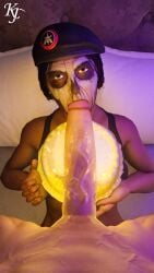 kjthegrimreaper female male facepaint latina penis erection huge_cock veiny_penis birthday birthday_cake oral oral_sex fellatio caveira_(rainbow_six) rainbow_six_siege rainbow_six ubisoft alternate_version_at_source 1girls 1boy 3d