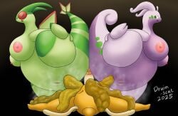 anthro anus areola big_breasts black_background breasts dragon dragonite drain_scat eyes_closed feces feces_in_ass feces_on_body feces_on_face feces_pile female flygon food_in_feces generation_1_pokemon generation_3_pokemon generation_6_pokemon genitals glans goodra green_body green_eyes group hi_res humanoid_genitalia humanoid_penis looking_at_another looking_down lying male male/female multicolored_body mythological_creature mythological_scalie mythology nintendo nipples object_in_feces on_back one_leg_up open_mouth orange_body penis pink_areola pink_nipples pokemon pokemon_(species) pooping pooping_on_another pooping_together purple_body raised_leg red_eyes scalie scat scatplay simple_background tan_body trio two_tone_body vulva