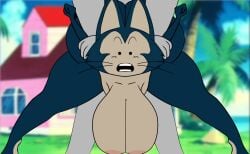 1boy 1girls alternate_body_type ambiguous_penetration animated anthro big_ass big_breasts bouncing_ass bouncing_breasts bubble_butt dragon_ball edit female genderswap genderswap_(mtf) gif huge_ass huge_breasts male/female mtf_crossgender puar rule_63 scarecorrode scarecorrode_(edit) sex sex_from_behind tagme