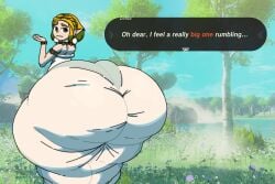 1girls about_to_explode about_to_fart ass ass_bigger_than_body ass_bigger_than_head ass_bigger_than_torso ass_built_separately ass_focus big_ass big_butt blonde_hair blue_eyes butt butt_bigger_than_body butt_bigger_than_head butt_bigger_than_torso butt_focus cursed_yaz dialog dialogue english_text fart female female_only game_background huge_ass huge_butt hylian hylian_ears imminent_explosion imminent_fart large_ass large_butt looking_at_viewer looking_back panties_visible_through_clothing part_1 part_of_a_set princess_zelda tears_of_the_kingdom text text_box the_legend_of_zelda tight_clothes tight_clothing tight_dress warning warning_message white_dress zelda_(tears_of_the_kingdom)