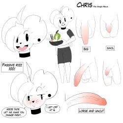 1:1 2026 :> absurd_res ahoge anthro balls big_penis blazethefox blush bottomwear bowl buckteeth choker chris_(blazethefox) clothing coiled_tail container dialogue dot_eyes ear_piercing english_text food foreskin fur generation_9_pokemon genitals hair hi_res holding_bowl holding_container holding_food holding_object huge_penis jewelry long_penis male mammal maushold model_sheet necklace nintendo notched_ear open_mouth open_smile penis piercing pokemon pokemon_(species) rodent shirt shorts simple_background simple_eyes smile solo speech_bubble t-shirt tail teeth text topwear whiskers white_background white_body white_fur