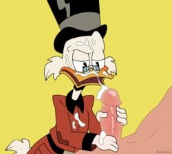 anthro avian bird cum cum_on_face disney duck ducktales gay human humanoid_penis kuruko male male_only mammal penis scrooge_mcduck yaoi