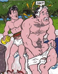 fathers_day cmanart_(calvin) gay yaoi male male_only traditional_media tagme 2012 dated father_and_son