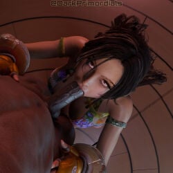 black_on_black blowjob blowjob_face blowjob_gesture blowjob_pov dark-skinned_male darkprimordials dick_sucking eyes_up female focused intraracial light-skinned_female miary_zo namco tekken tekken_8
