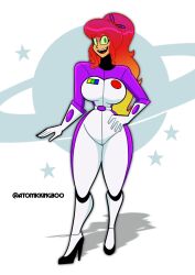 atomickingboo original original_character oc the_space_angels magnolia_rogers 1girls female female_only solo clothing clothed full_body fully_clothed suit spacesuit bodysuit body_suit full_body_suit gloves boots heels heel_boots breasts big_breasts ass big_ass thighs thick_thighs tan_body tan_skin tan-skinned_female red_hair red_hair_female red-haired_female redhead redhead_female redheaded_female yellow_hair yellow_hair_female yellow-haired_female pink_hair pink_hair_female pink-haired_female multicolored_hair ombre_hair green_eyes green_eyes_female green-eyed_female green_iris hand_on_hip fiery_hair 2d 2d_(artwork) 2d_artwork digital_media_(artwork) pinup artist_name 2026 alien alien_girl alien_humanoid pose posing posing_for_the_viewer