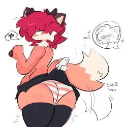 1femboy big_legs blush blushing boykisser cufowo femboy hand_lifting_dress in_love legs open_mouth orange_sweater panties pantyhose skirt skirt_lift skirt_up sweater thighs tremble_lines trembling