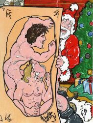 cmanart_(calvin) gay yaoi male male_only traditional_media tagme 2011 dated christmas holidays