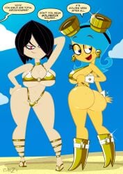 ass big_ass big_breasts big_butt black_hair blue_eyes blue_hair breasts bubble_ass bubble_butt chocker el_tigre eyelashes fat_ass fat_butt females females_only freckles_on_ass freckles_on_butt frida_suarez goggles goggles_on_head golden_bikini golden_bikini_bottom golden_bikini_top golden_earrings golden_week goth goth_girl hand_behind_head hispanic hispanic_female large_ass large_breasts large_butt latina latina_female long_hair looking_at_viewer looking_back mascara nickelodeon pale-skinned_female pale_skin planz34 red_eyes rocker rocker_chick short_hair skull_earrings tan_skin tan_skinned_female thick_ass thick_thighs wide_hips zoe_aves