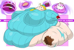 1girls alternate_body_type artist_name artist_signature blob blonde_hair blue_eyes bodypaint boots braid cake cammy_white capcom destroyed_clothing fat fat_arms fat_face fat_fetish fingerless_gloves food force_feeding game_ui gauntlets gigantic_ass gigantic_belly gigantic_breasts gigantic_thighs hat immobile leotard long_hair morbidly_obese necktie obese pie scar seriouscattitude simple_background source_request street_fighter street_fighter_alpha tight_clothing weight_gain