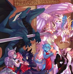 absurd_res aeird_(aeirdnom) ambiguous_gender animal_genitalia anthro anus apron balls bodily_fluids body_worship canid canine cervine clenched_teeth clothing collar cum deer dragon dragonteufel dripping erection european_mythology extormus fellatio female feral fur furred_dragon furred_scalie genital_fluids genital_slit genital_worship genitals group handjob handrail hi_res horn jagon knot knotted_penis kobold leaning leaning_forward male male/female male/male male_feral mammal masturbation moan multicolored_body multicolored_fur mythological_creature mythological_scalie mythology nyrox_(nyroxv) open_mouth oral orgasm_face paws penile penis penis_worship precum precum_drip rail railing ridged_penis ridges saliva scales scalie sex snout standing teeth western_dragon wings worship