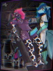 3:4 animal_print animal_print_thigh_highs anthro aquatic avian barn bdsm boots bovid_horn bovine_horn clothing coat cow_horn cow_print cow_print_thigh_highs crt_effect duo ear_piercing ear_tag female fish footwear hi_res hooves horn hypnosis hypnotic_visor intersex intersex/female lab_coat latex latex_boots latex_clothing latex_footwear legwear machine milk_tank milking_machine mind_control nora_(wsa) pattern_clothing pattern_legwear pattern_thigh_highs piercing sapphire_(wsa) shark shoes thigh_highs topwear wolfstarart