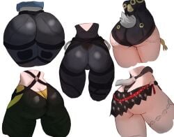 5girls ass ass_focus ass_size_difference big_ass clothed clothing deser88 evelyn_chevalier faceless_female female female_focus female_only huge_ass jane_doe_(zenless_zone_zero) large_ass light-skinned_female light_skin lucia_(zenless_zone_zero) lucia_elowen thick_thighs thighs trigger_(zenless_zone_zero) wide_hips zenless_zone_zero zhu_yuan