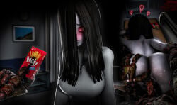 3d 3d_(artwork) anime five_nights_at_freddy's fnaf ghost ghost_girl meme nsfw pocky sadako_yamamura sfm simon_sklar source_filmmaker springtrap springtrap_(fnaf) straight tagme the_ring yamamura_sadako zombie