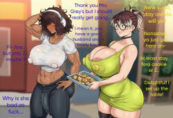 1female 1futa 1futanari 1girl 1girls abs ai_generated alice_(jonnidabun) annie_(jonnidabun) ass big_ass big_boobs big_breasts blushing brown_hair bulge bulge_down_leg choker chubby chubby_belly chubby_female clueless conversation cookie_pan cookies curvaceous curvy curvy_female curvy_figure dark-skinned_futa dark_brown_hair dark_skin embarrassed erection female futa futa/female futa_on_female futa_with_female futanari huge_areolae huge_breasts imminent_sex jonnidabun light-skinned_female light_skin milf muscular muscular_arms muscular_futa muscular_thighs novelai older_female perky_nipples southern_accent sundress text voluptuous voluptuous_body voluptuous_female voluptuous_futa white_hair younger_futa yuri
