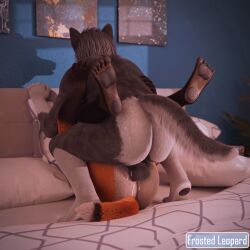 3d_(artwork) anal anal_penetration animal_genitalia anthro anus athletic athletic_anthro athletic_male backsack balls bed bedroom bedroom_sex blender_(artwork) blender_cycles_(artwork) bodily_fluids brown_body brown_fur butt canid canine canis claws cum cum_drip cum_in_ass cum_inside digital_media_(artwork) dripping duo fluffy fluffy_ears fluffy_tail fox from_front_position frostedleopard fur furniture fuzzy genital_fluids genitals grey_body grey_fur grey_hair hair inside male male/male male_penetrating mammal mating_press muscular muscular_anthro muscular_male nude nude_anthro nude_male orange_body orange_fur orange_tail pawpads paws penetration pillow realistic sex sheath tail watermark white_body white_fur white_tail wolf