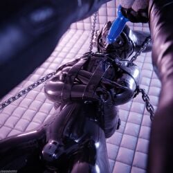 1:1 3d_(artwork) 4k absurd_res animal_genitalia animal_penis anthro anthro_on_anthro arms_tied balls bdsm biped black_body black_clothing black_latex blender_(artwork) blender_cycles_(artwork) blindfold blue_penis bodily_fluids bondage bound bulge canid canine canine_genitalia canine_penis canis chain claws clothed clothing cum cum_dripping_from_face cum_dripping_from_mouth cum_dripping_from_penis depth_of_field digital_media_(artwork) dragonplayer dragonplayer_(character) drone dronesuit duo encasement erection fox gag gagged genital_fluids genitals gloves hands_tied handwear hi_res hybrid inside jacket jex kneeling kneeling_on_ground kneeling_oral_position knot latex latex_clothing latex_skinsuit latex_straitjacket leather leather_clothing leather_jacket leather_legwear leather_thigh_highs leather_topwear legwear male male/male mammal multicolored_body muzzle_(object) muzzled open_mouth orgasm_denial padded_room padded_walls paws penis permanent_bondage permanent_encasement permanent_orgasm_denial permanent_sensory_deprivation predicament_bondage reflection restraints rexouium sealed sensory_deprivation sensory_deprivation_hood skinsuit slim slim_anthro slim_male slim_sub standing straitjacket submissive submissive_male tail thigh_highs tight_clothing topwear