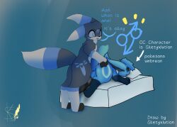 anal anthro ass_up bed blue_penis duo eeveelution english_text fan_character feral furniture generation_2_pokemon genitals hi_res inside male male/male nintendo penis pokemon pokemon_(species) salvador_(gabu_art) sketyxlution(artist) sketyxlution(character) text umbreon xevie_eevee_(artist)