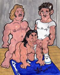 2010 3boys cmanart_(calvin) dated dwarfism gay male male_only tagme traditional_media yaoi