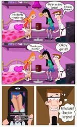 asian_female black_hair candace_flynn comic creepshot disney disney_channel disney_xd fletcher ginger laurence phineas_and_ferb stacy_hirano teenage_girl white_female