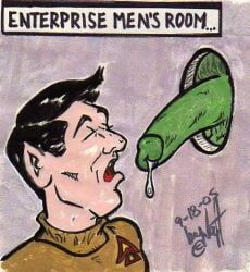 2005 cmanart_(calvin) dated gay glory_hole male male_only star_trek tagme traditional_media vulcan_(species) yaoi