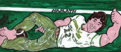 cmanart_(calvin) gay yaoi male male_only traditional_media tagme 2011 dated bulge penis_outline