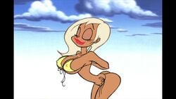 17:10 1girls animated beach beach_ball_girl bikini bikini_top_removed bouncing_breasts breasts cleavage curvy dark-skinned_female erect_nipples female green_eyes green_eyes_female large_breasts nipple_bulge panties public_topless ren_and_stimpy ren_and_stimpy_"adult_party_cartoon" sound tan_lines topless video wide_hips yellow_bikini yellow_bikini_bottom yellow_bikini_top