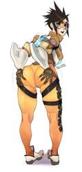 1girls 2016 ass black_hair female female_only goggles overwatch short_hair solo talez01 tracer