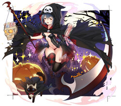 cleavage halloween haneru penis thighhighs weapon