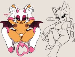 2d 2d_(artwork) 2d_artwork anthro anthro_female anus bat_wings belly_button big_areola big_breasts big_hips big_thighs boots brown_areola brown_nipples bushy_pubes busty busty_female devil_horns devil_tail eonbnnuy eyelashes fangs female_anthro furry furry_female gloves kore_eon mobian_(species) naked_footwear pink_eyes pink_eyeshadow rouge_the_bat sega sonic_(series) sonic_the_hedgehog_(series) vagina vagina_exposed white_gloves white_hair