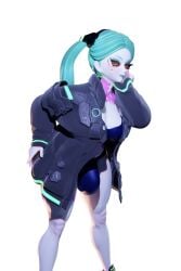 3d bulge cyberpunk:_edgerunners futanari pink_tattoo rebecca_(edgerunners) self_upload solo_futa studio_trigger tagme