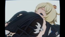 1boy1girl ass ass_focus assertive_female b-banto black_thighhighs blue_background blue_hair blue_necktie clothing_cutout day death dialogue english_text eula_(genshin_impact) face_in_ass femdom genshin_impact hair_between_eyes hair_ornament hairband hand_on_another's_crotch hand_on_another's_thigh handjob handjob_over_clothes handjob_with_gloves head_between_legs head_between_thighs headlock headscissor highres male_death mika_(genshin_impact) necksnap orange_eyes pov reverse_ryona scissorhold self_upload shoulder_cutout smothered smothering smothering_ass sound sound_effects subtitled tagme thighhighs thighs video wide_sleeves