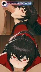 1boy 1girls 2026 :>= ahoge ai_generated artist_name black_hair blowjob blowjob_face cock cum_in_mouth deepthroat dick electroworld erection fellatio female hair_ribbon hi_res high_quality high_resolution highres irrumatio licking oral oral_sex patreon patreon_username penis raven_branwen red_eyes ribbon rwby stable_diffusion straight sucking testicle_sucking uncensored under_the_table watermark