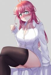 1girls 2d 2d_(artwork) aivy_lovencraft bed bedroom big_breasts big_thighs black_stockings black_thighhighs blush breasts butt fanart female female_only green_eyes huge_breasts indie_virtual_youtuber latam_virtual_youtuber light-skinned_female light_skin long_hair looking_at_viewer mom0yun monocle pink_hair sensual sexy simple_background sitting smiling smiling_at_viewer stockings suggestive suggestive_look thick_thighs thighs virtual_youtuber voluptuous voluptuous_body voluptuous_female vtuber vtuberfanart white_shirt young younger_female