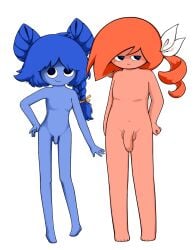 ambiguous_gender battle_for_dream_island big_penis blue_body breasts four_(bfb) horni_jail_kevi object_shows penis penis_size_difference petite petite_body ponytail red_body size_difference small_penis three_(bfdi) x_finds_out_his_value