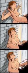 blood breasts brunette carl_(artist) erect_nipples knife murder nipples snuff