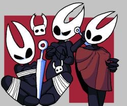 1girls annoyed annoyed_expression annoyed_face arcaned_roses bug bug_girl female holding_breast holding_own_breast holding_weapon hollow_knight hornet hornet_(hollow_knight) roses_arcaned tage