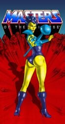 ass copyright_name evil-lyn female masters_of_the_universe purple_boots text tim_phillips yellow_body yellow_skin