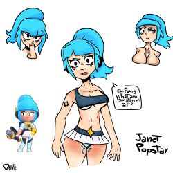 blowjob brawl_stars cumshot_on_face facial janet_(brawl_stars) paizuri popstar_janet sports_bra wet_pussy