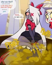 ass big_ass big_butt fart fart_cloud fart_fetish farting hazbin_hotel thomzone vaggie_(hazbin_hotel)