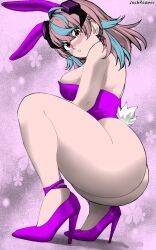 ass ass_focus bunny_ears bunny_girl bunnysuit cosplay emikukis high_heels huge_ass huge_breasts jackreaper large_ass large_breasts latam_virtual_youtuber pink_hair twitch virtual_youtuber vtuber youtube_hispanic