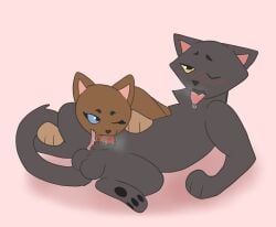 anthro breezepelt_(warriors) briarlight canon_couple deadingdog feral heathertail_(warriors) submissive warriors_(cats)