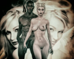 3d dark-skinned_male dark_skin dionysianexperience female holding_penis interracial looking_at_viewer male nude