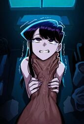 1boy 1girls abuse ai_generated asphyxiation choking clenched_teeth crying crying_with_eyes_open dark-skinned_male female female_focus gloopai grabbing_neck interracial komi-san_wa_komyushou_desu komi_shouko male muscular muscular_male nai_diffusion naked neck neck_grab night ryona scared scared_expression schoolgirl strangling tear tearing_up tears trembling veiny_muscles