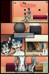 anthro balls breasts brother brother_and_sister comic feline female forced forced_exposure incest leopard lipstick makeup male mammal nekochan90 nonconsensual penis sibling sister snow_leopard straight straight_hair twincest twins